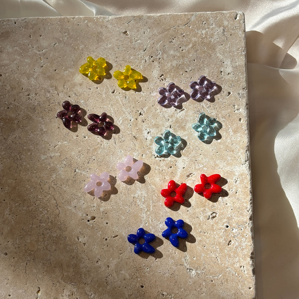 Creolenanhänger Glasblumen